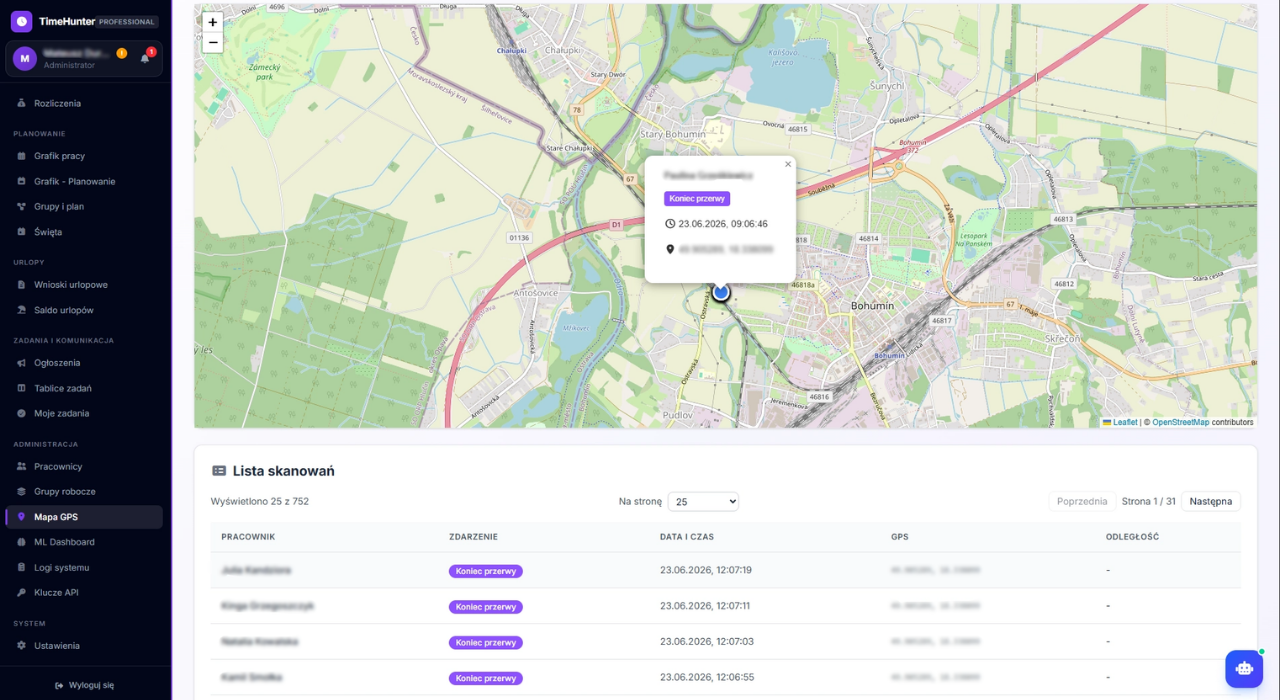 TimeHunter — GPS mapa