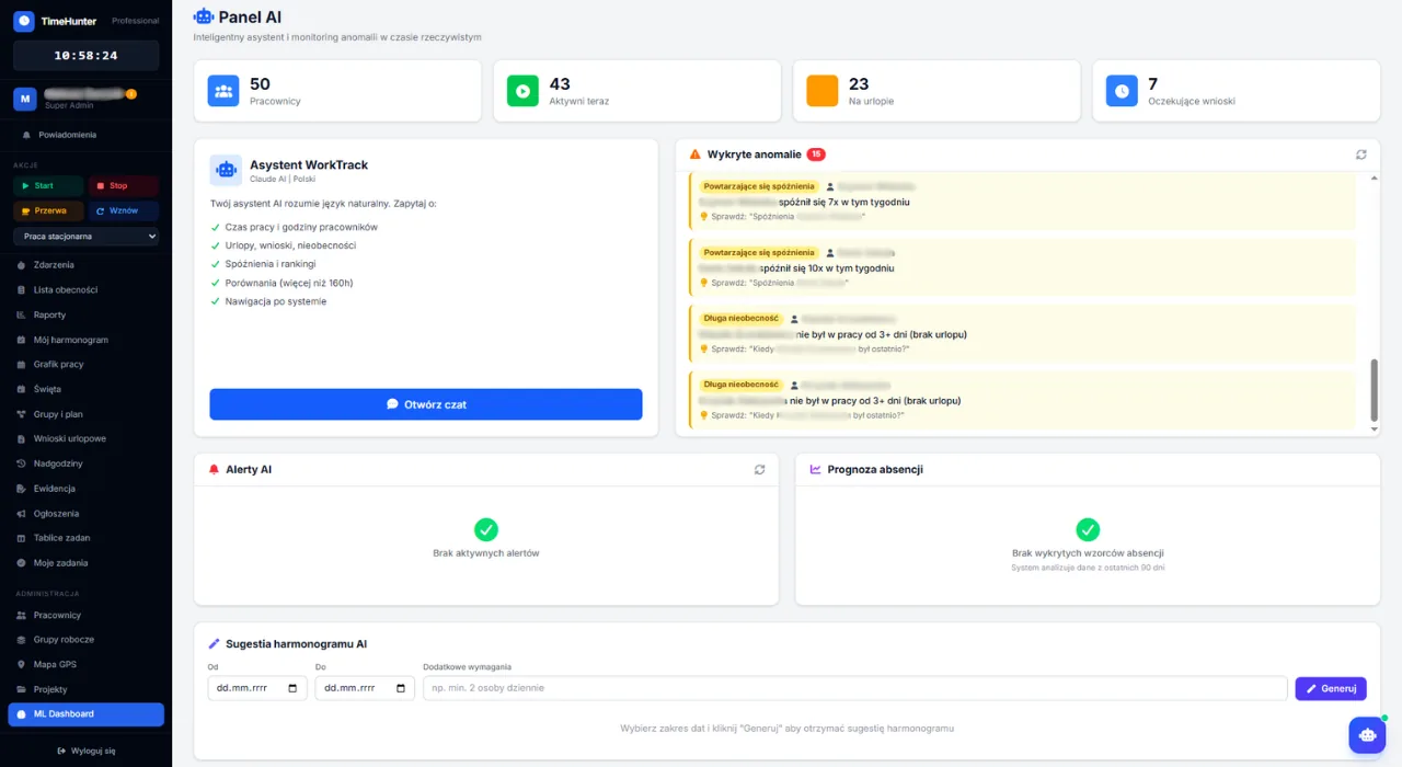 TimeHunter — AI analytics